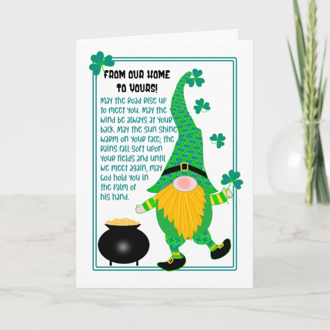 Our Home to Yours St Patrick's Leprechaun Card (Front)