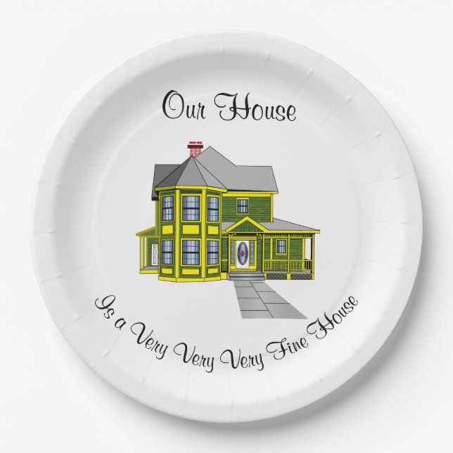 Our House Personalised Paper Plate (Front)