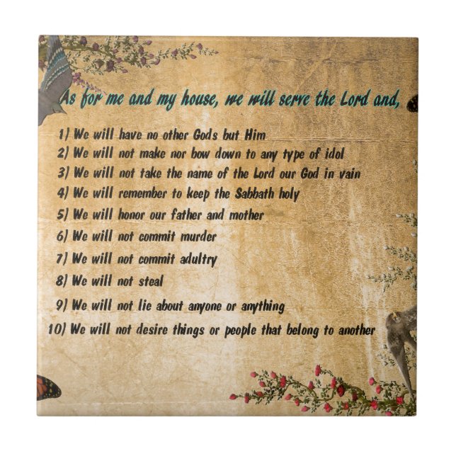 Our House Rules Ceramic Tile (Front)