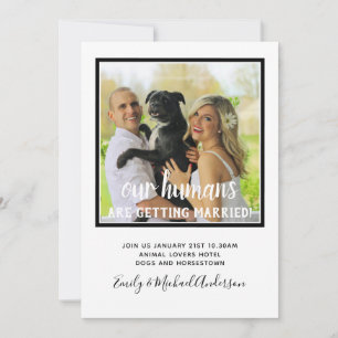 Our Humans Are ENGAGED - PHOTO Party Invitations