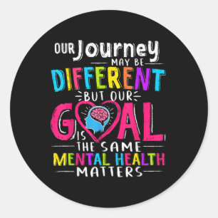 Our Journey Mental Health S Awareness Month Brain Classic Round Sticker