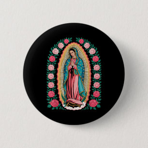 Our Lady De Guadalupe Sant Mary Back Print Christi 6 Cm Round Badge