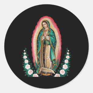 Our Lady De Guadalupe Sant Mary Back Print Christi Classic Round Sticker