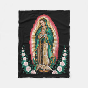 Our Lady De Guadalupe Sant Mary Back Print Christi Fleece Blanket