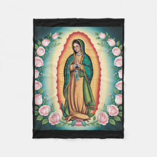 Our Lady De Guadalupe Sant Mary Back Print Christi Fleece Blanket