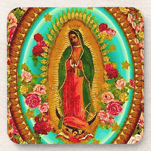 Our Lady Guadalupe Mexican Saint Virgin Mary Coaster (Front)