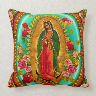Our Lady Guadalupe Mexican Saint Virgin Mary Cushion