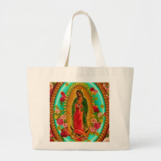 Our Lady Guadalupe Mexican Saint Virgin Mary Large Tote Bag