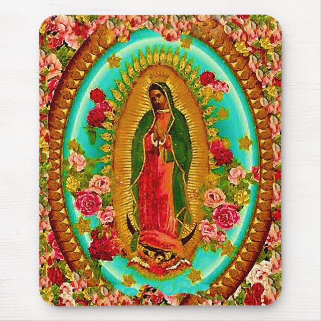 Our Lady Guadalupe Mexican Saint Virgin Mary Mouse Pad (Front)
