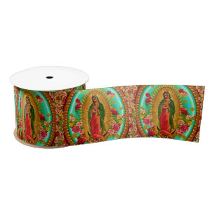 Our Lady Guadalupe Mexican Saint Virgin Mary Satin Ribbon