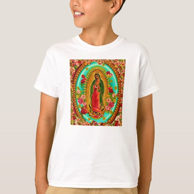 Our Lady Guadalupe Mexican Saint Virgin Mary T-Shirt (Front)