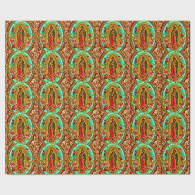 Our Lady Guadalupe Mexican Saint Virgin Mary Wrapping Paper (Seam)