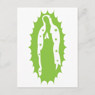 OUr Lady Guadalupe Modern lime green Postcard