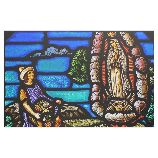 Our Lady Guadalupe Nuestra Senora Stained Glass Fabric (Yard)