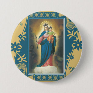 Our Lady Help of Christians with Baby Jesus 7.5 Cm Round Badge