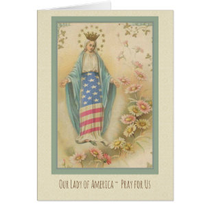 Our Lady of America Flag & Flowers