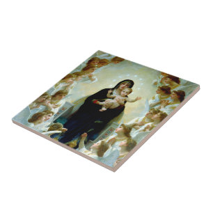 Our Lady of Angels Beautiful Madonna and Child Ceramic Tile