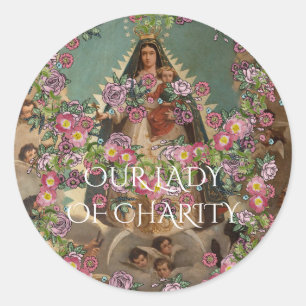 our lady of charity classic round sticker