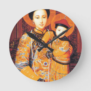 Our Lady of China (中华圣母, 中華聖母) Chinese Virgin Mary Round Clock