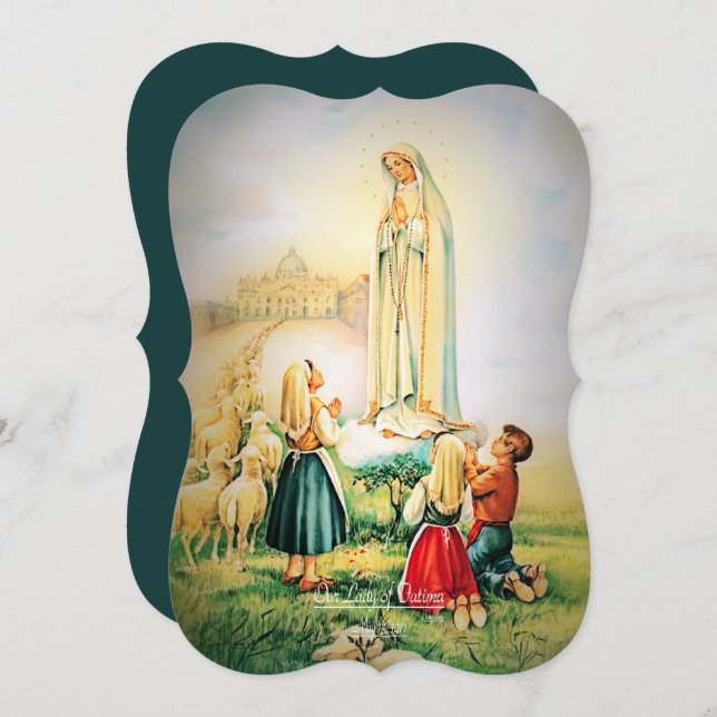 Our Lady of Fatima 1917 with Fatima Prayer Holiday Card (Front/Back)