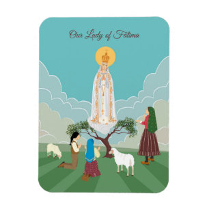 Our Lady of Fatima and the three shepherds Magnet