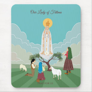 Our Lady of Fatima and the three shepherds Mouse Pad