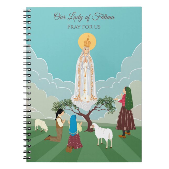 Our Lady of Fatima and the three shepherds Notebook (Front)