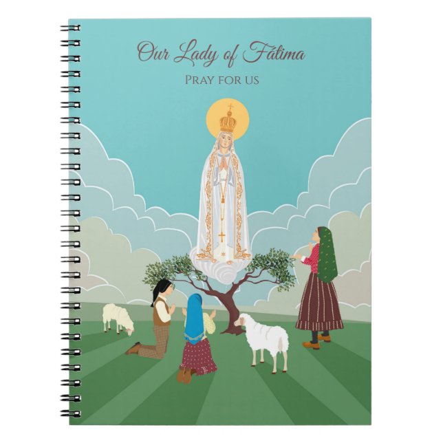 Our Lady of Fatima and the three shepherds Notebook (Front)