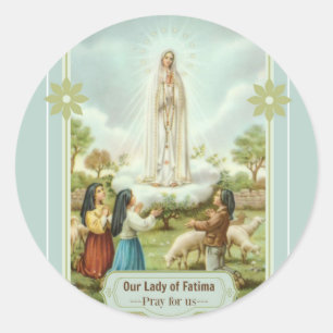 Our Lady of Fatima Children Sheep Classic Round Sticker