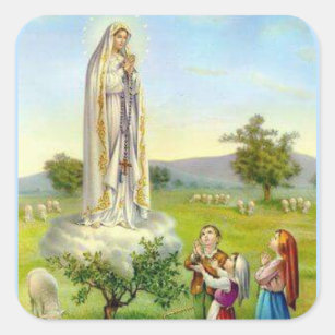 Our Lady of Fatima Children Sheep Square Sticker