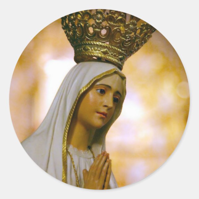 Our Lady of Fatima Classic Round Sticker (Front)
