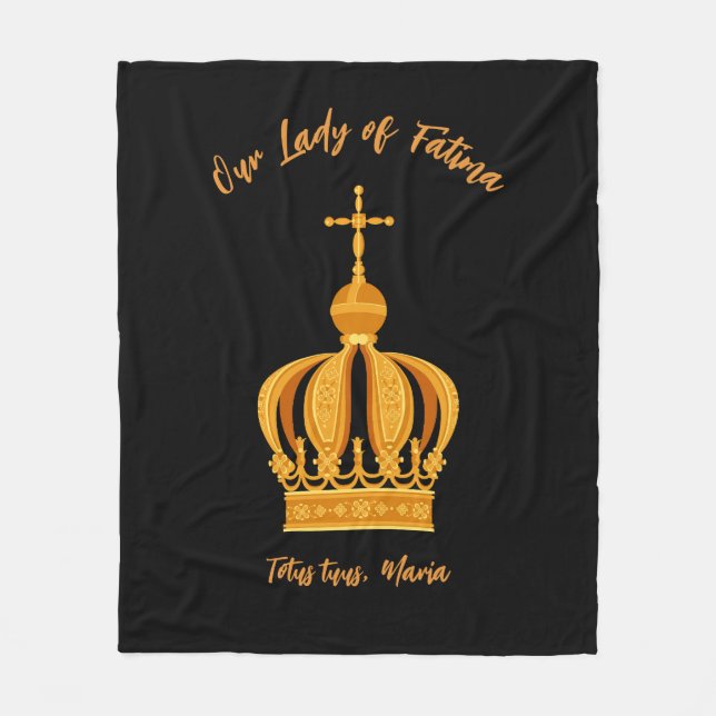 Our Lady of Fatima crown Fleece Blanket (Front)