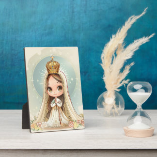 Our Lady of Fatima ,cute kawaii style ,catholic Plaque