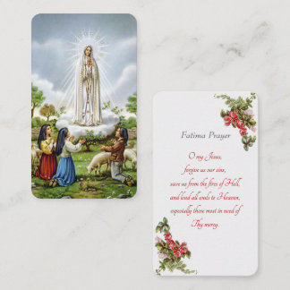 Our Lady of Fatima - "Fatima Prayer" Card