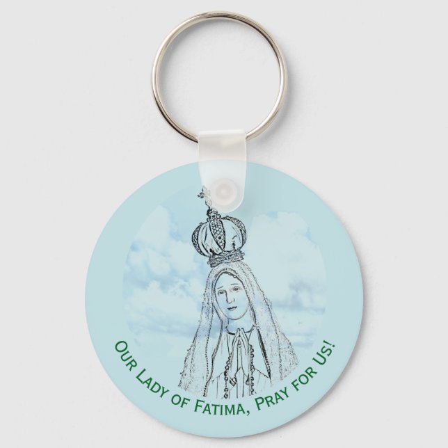 Our Lady of Fatima Monogrammed Key Ring (Front)