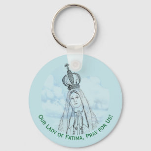 Our Lady of Fatima Monogrammed Key Ring