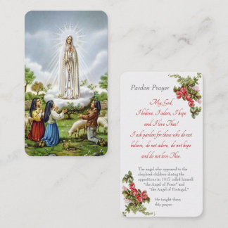 Our Lady of Fatima - "Pardon Prayer" Card