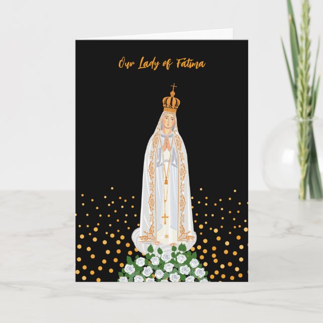 Our Lady of Fatima Procession of Candles Birthday Note Card (Front)