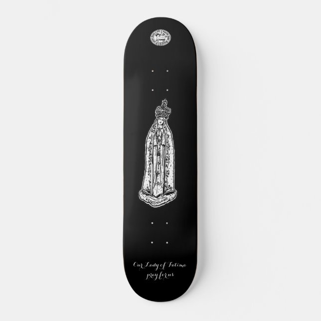 Our Lady of Fatima Skateboard, 8 1/8" Deck Skateboard (Front)