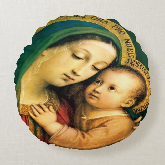 Our Lady of Good Counsel Round Cushion (Front)