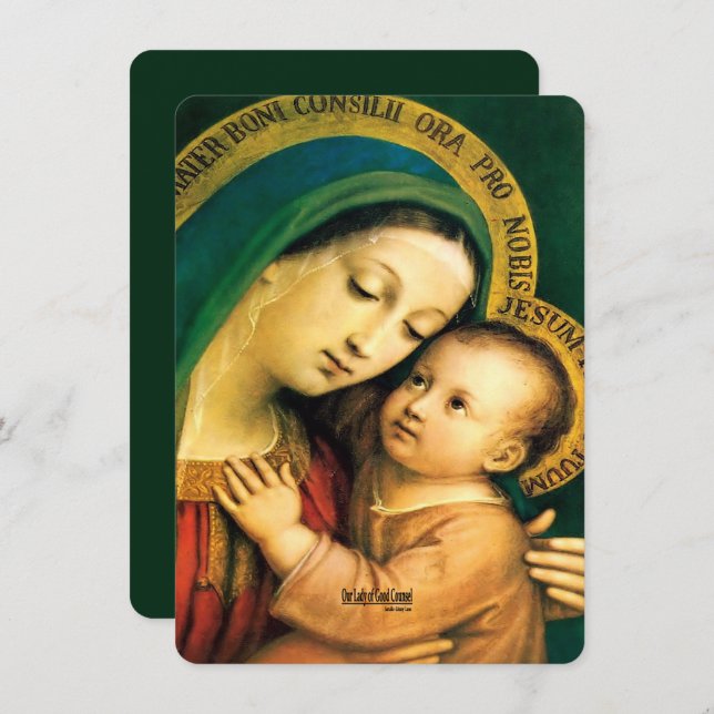 Our Lady of Good Counsel with Prayer Holiday Card (Front/Back)