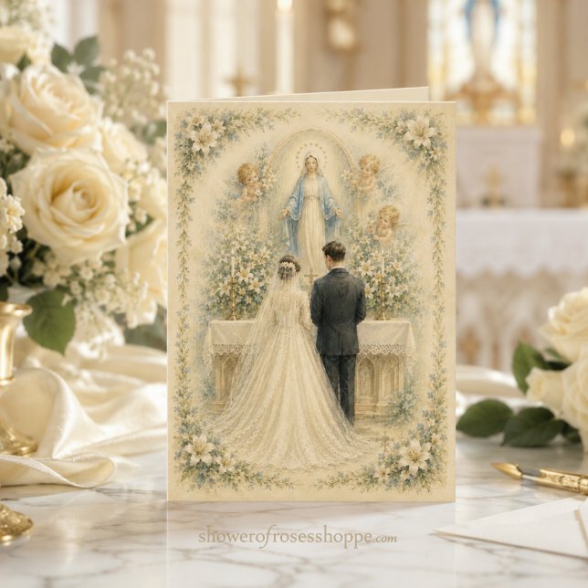 Our Lady of Grace Catholic Wedding Blessings Card (Creator Uploaded)