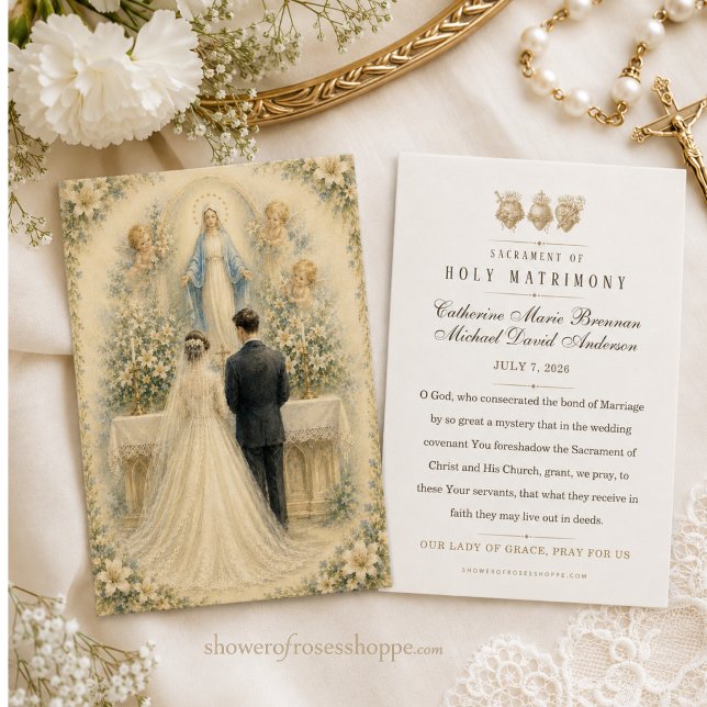 Our Lady of Grace Wedding Prayer Holy Cards (Creator Uploaded)