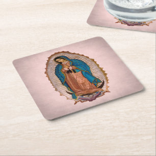 Our Lady of Guadalupe 1531 Square Paper Coaster
