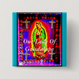 Our Lady Of Guadalupe 15 Cm Square Badge