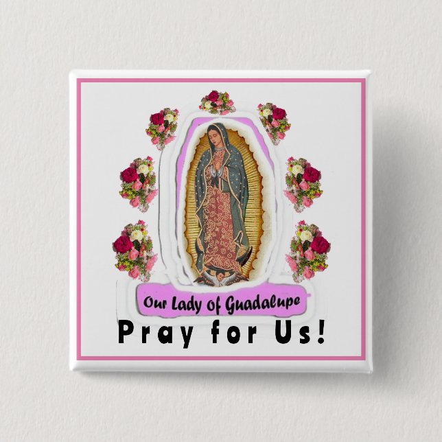 Our Lady of Guadalupe 15 Cm Square Badge (Front)