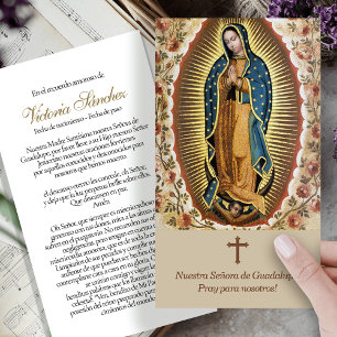 Our Lady of Guadalupe 4 Spanish Prayer Cards