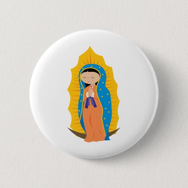 Our Lady of Guadalupe 6 Cm Round Badge (Front)