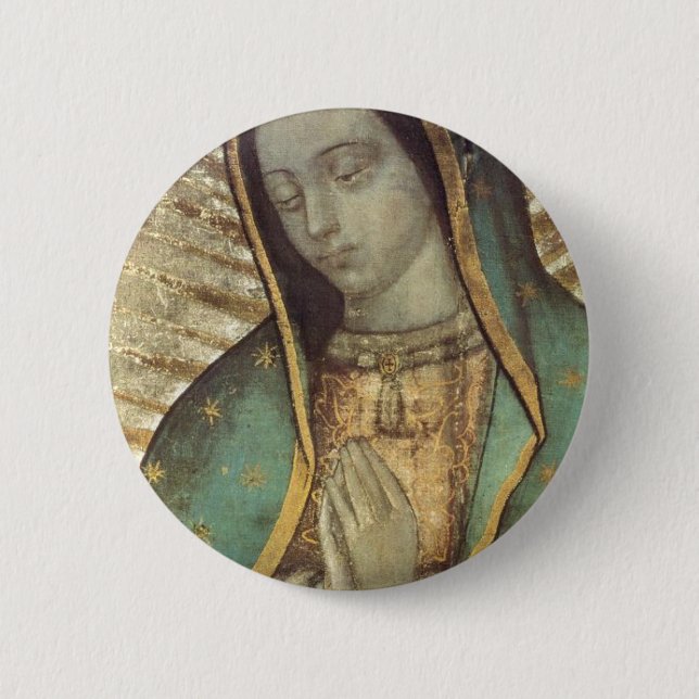 OUR LADY OF GUADALUPE 6 CM ROUND BADGE (Front)