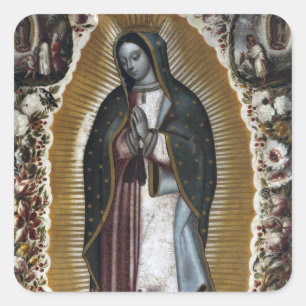 Our Lady of Guadalupe Antique Painting Square Sticker
